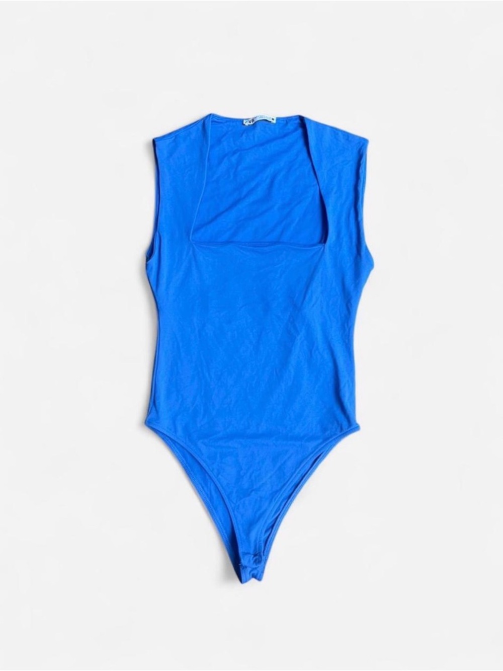 Zara Electric Blue Square Neck Bodysuit